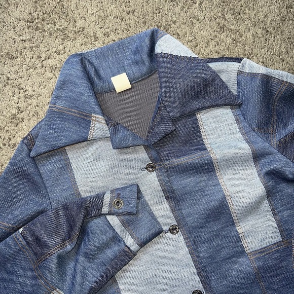 Jackets & Blazers - 1970s Militaires Equipments Two Tone Denim Shirt Jacket Women's Medium Rare
